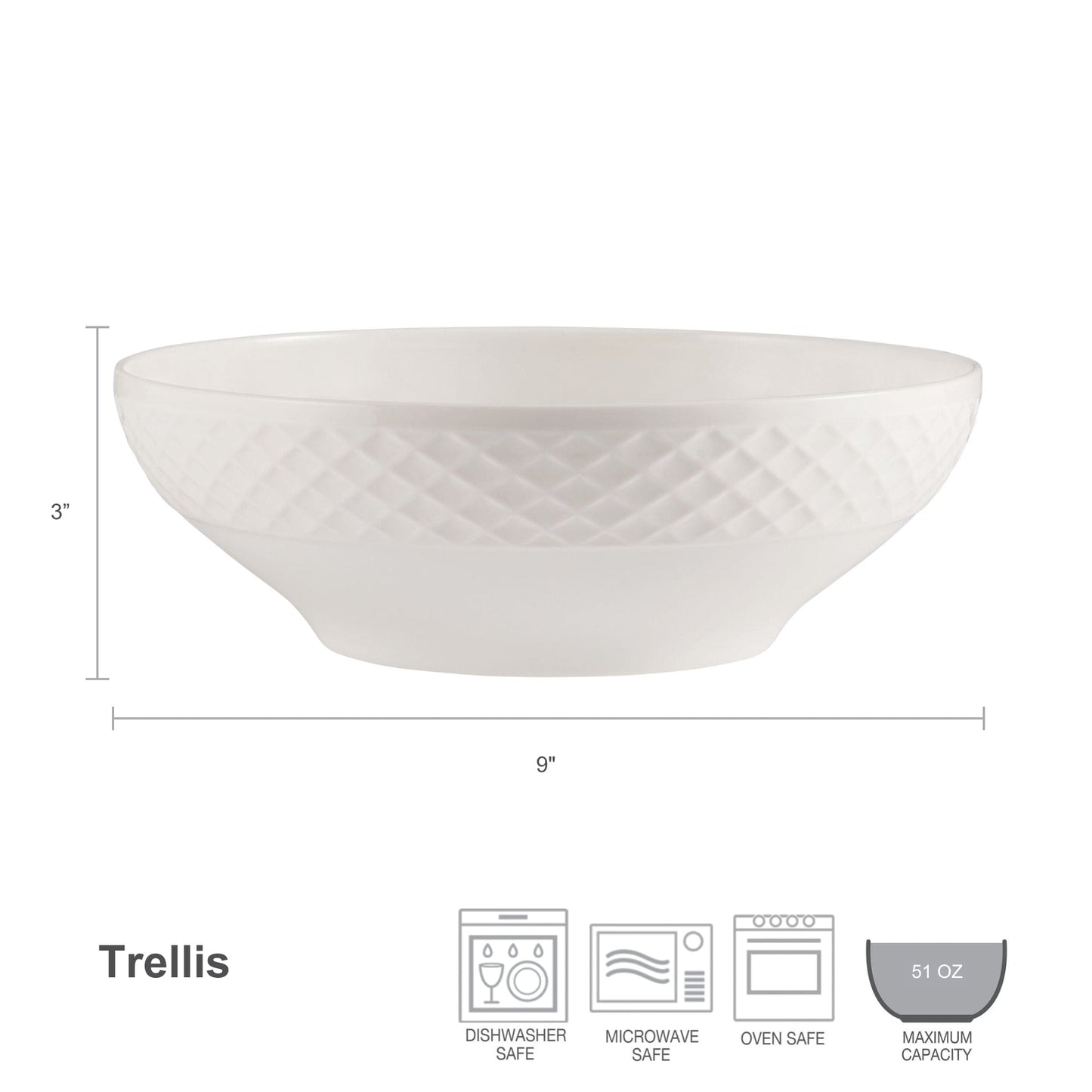 Trellis White Vegetable Serve Bowl