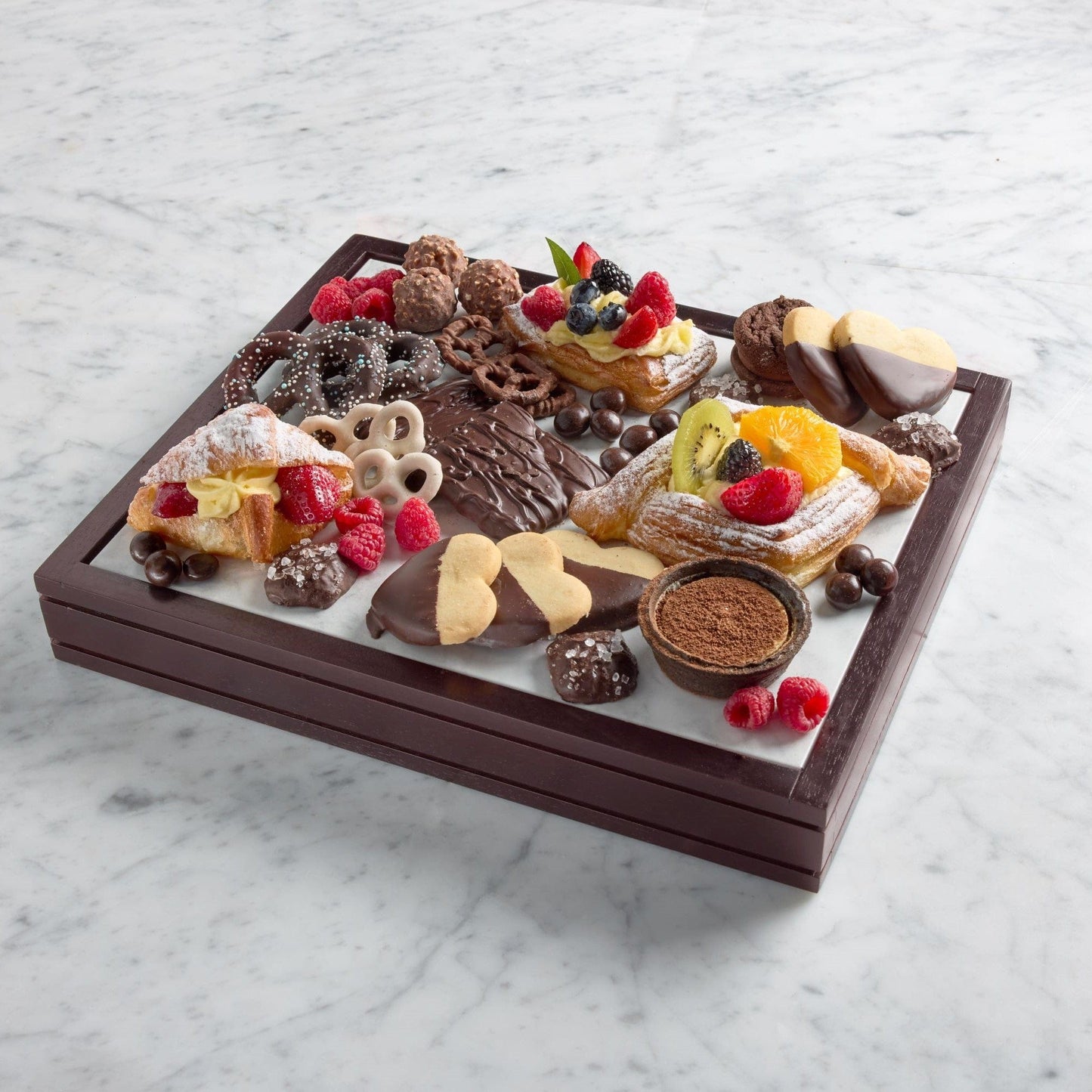 Freezable Cooling Serve Tray with Wood Base