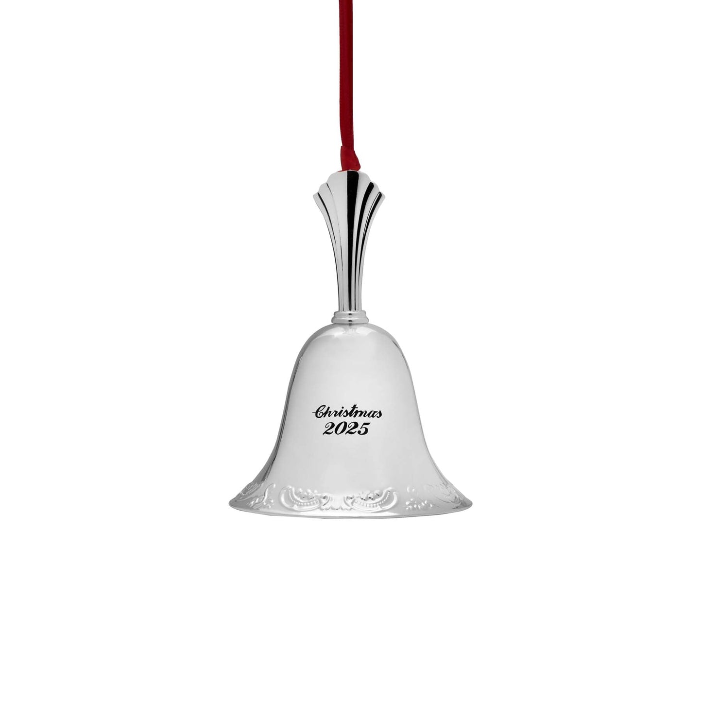 2025 Silver Plate Grande Baroque Bell Ornament 31st Edition
