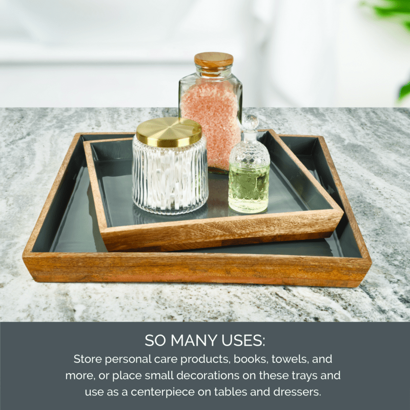 Samara Set of 2 Decorative Coffee Table Serve Trays