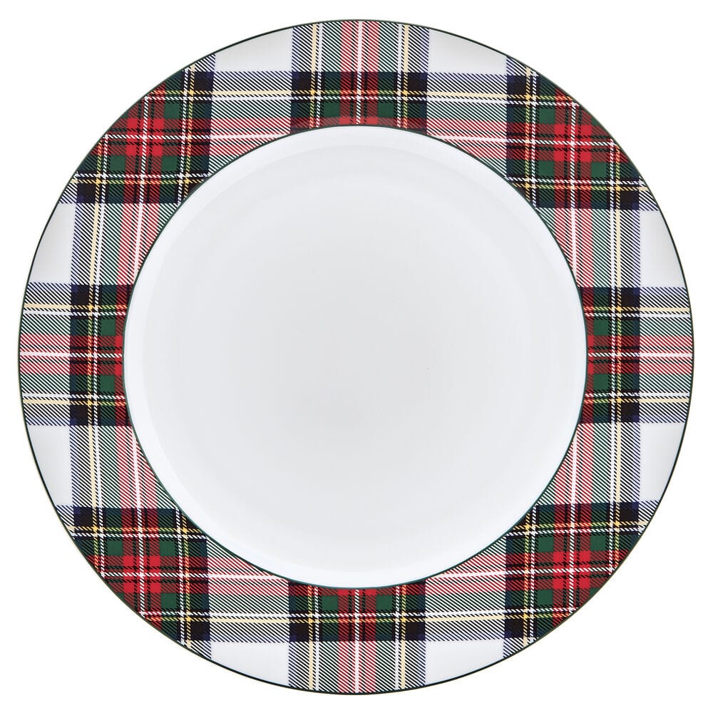 Tartan White Set of 4 Dinner Plates