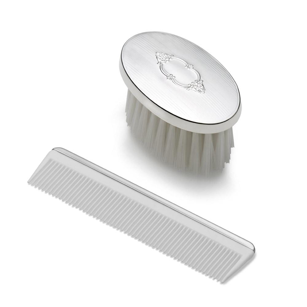 Boys Oval Shield Sterling Brush Comb Set