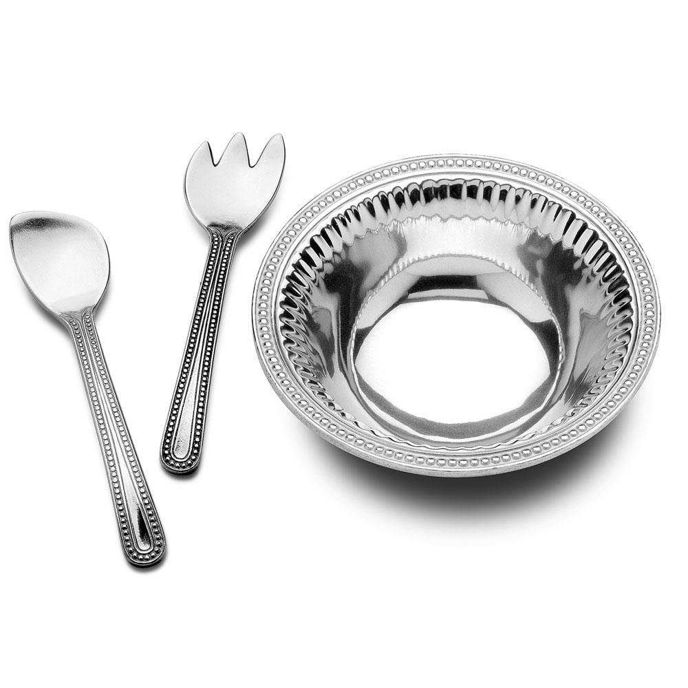 Flutes & Pearls 3 Piece Salad Bowl Serving Set, 13.5 inch
