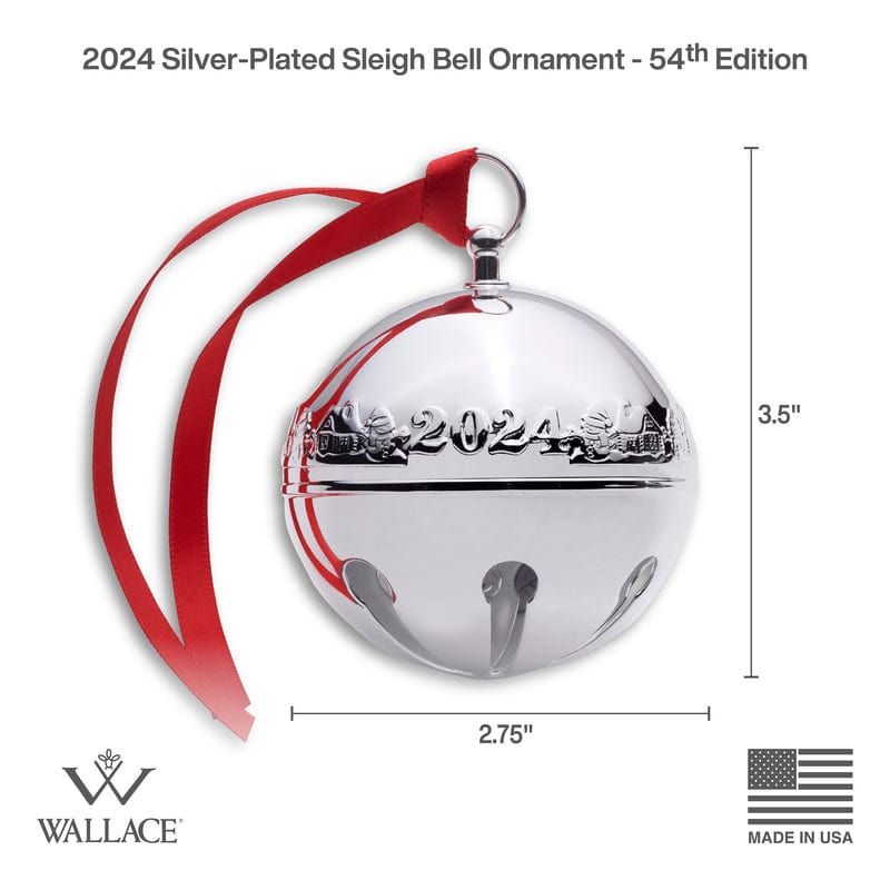 2024 Silver Plate Sleigh Bell Ornament 54th Edition