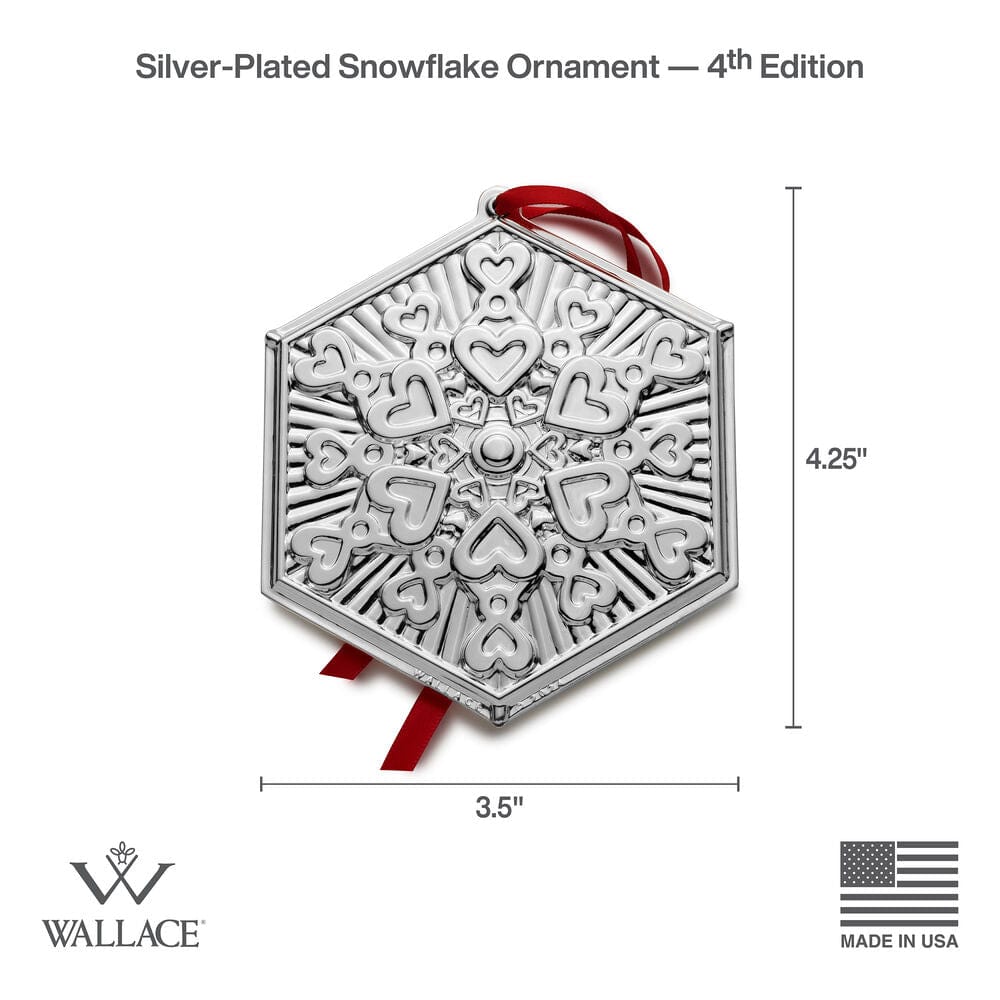 2024 Silver Plate Snowflake Ornament 4th Edition