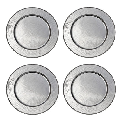 Silver Set of 4 Charger Plates