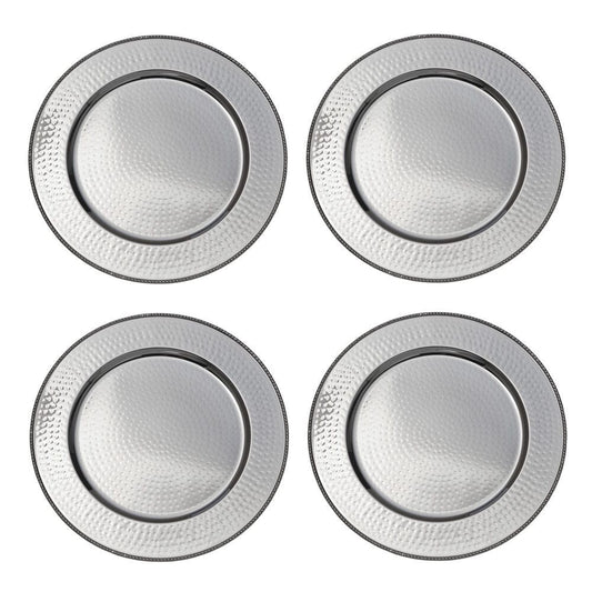Silver Set of 4 Charger Plates