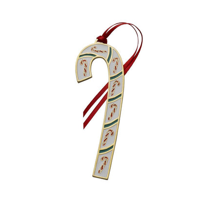 2021 Gold Plated and Enameled Candy Cane Ornament 41st Edition