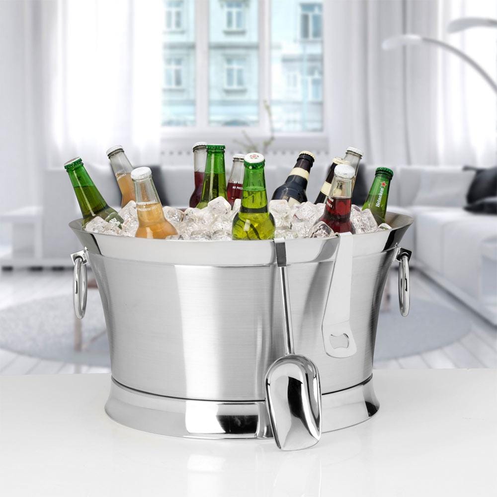 30 Quart Double Wall Beverage Tub with Stand and Tools