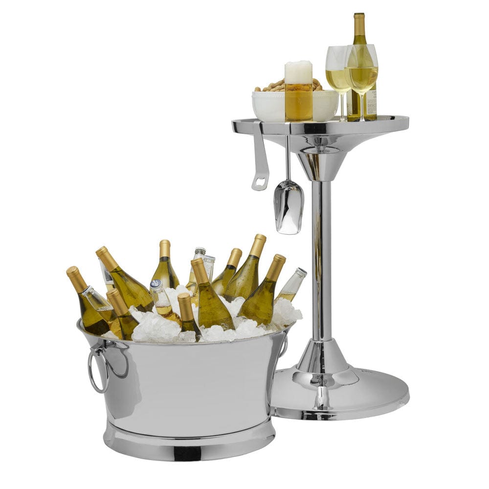 30 Quart Double Wall Beverage Tub with Stand and Tools