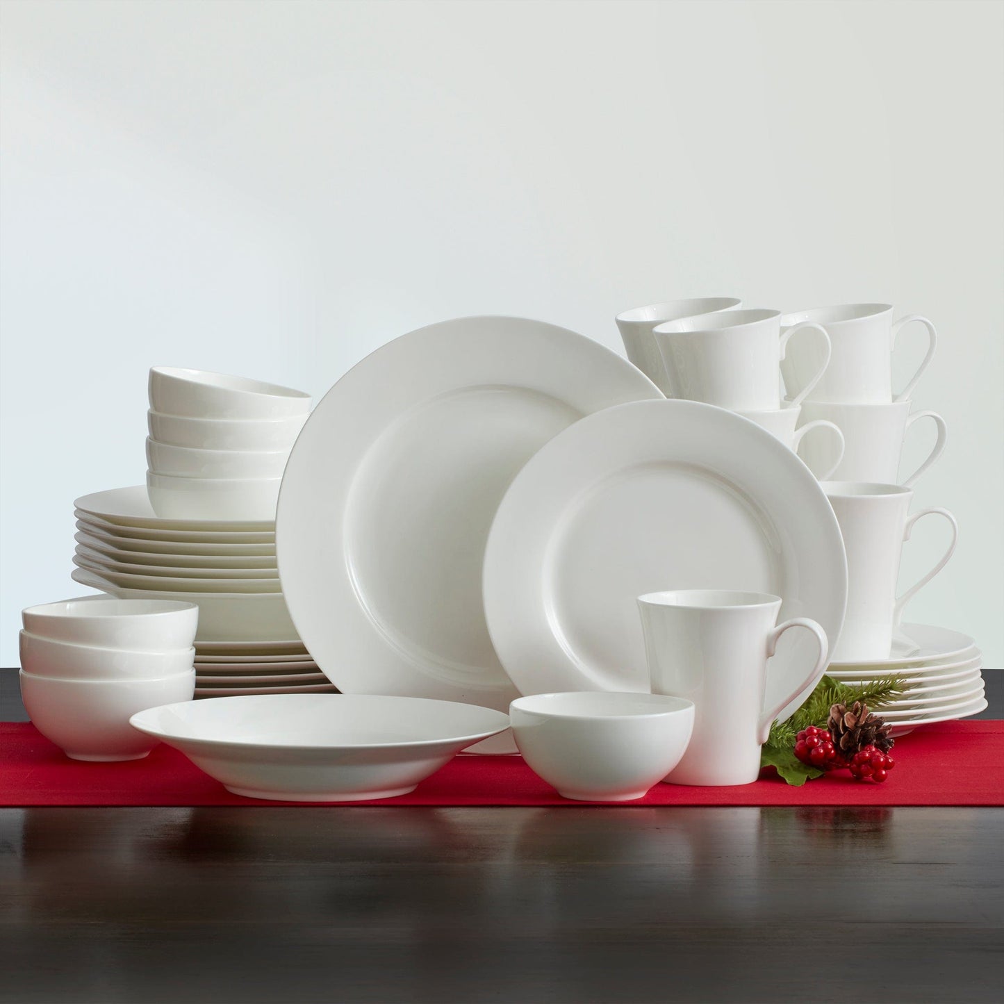 Lucerne White 40 Piece Dinnerware Set, Service for 8