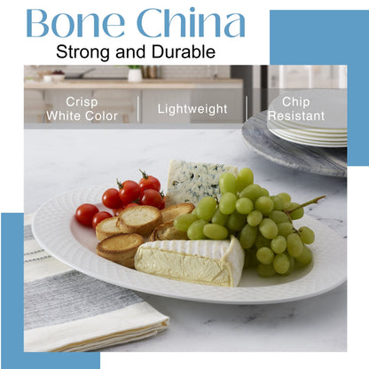 Trellis White Oval Platter