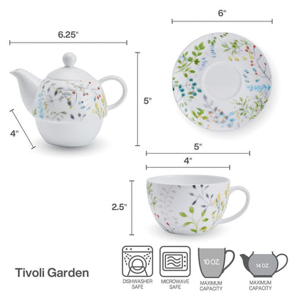 Tivoli Garden Teacup and Tea Server Set for One