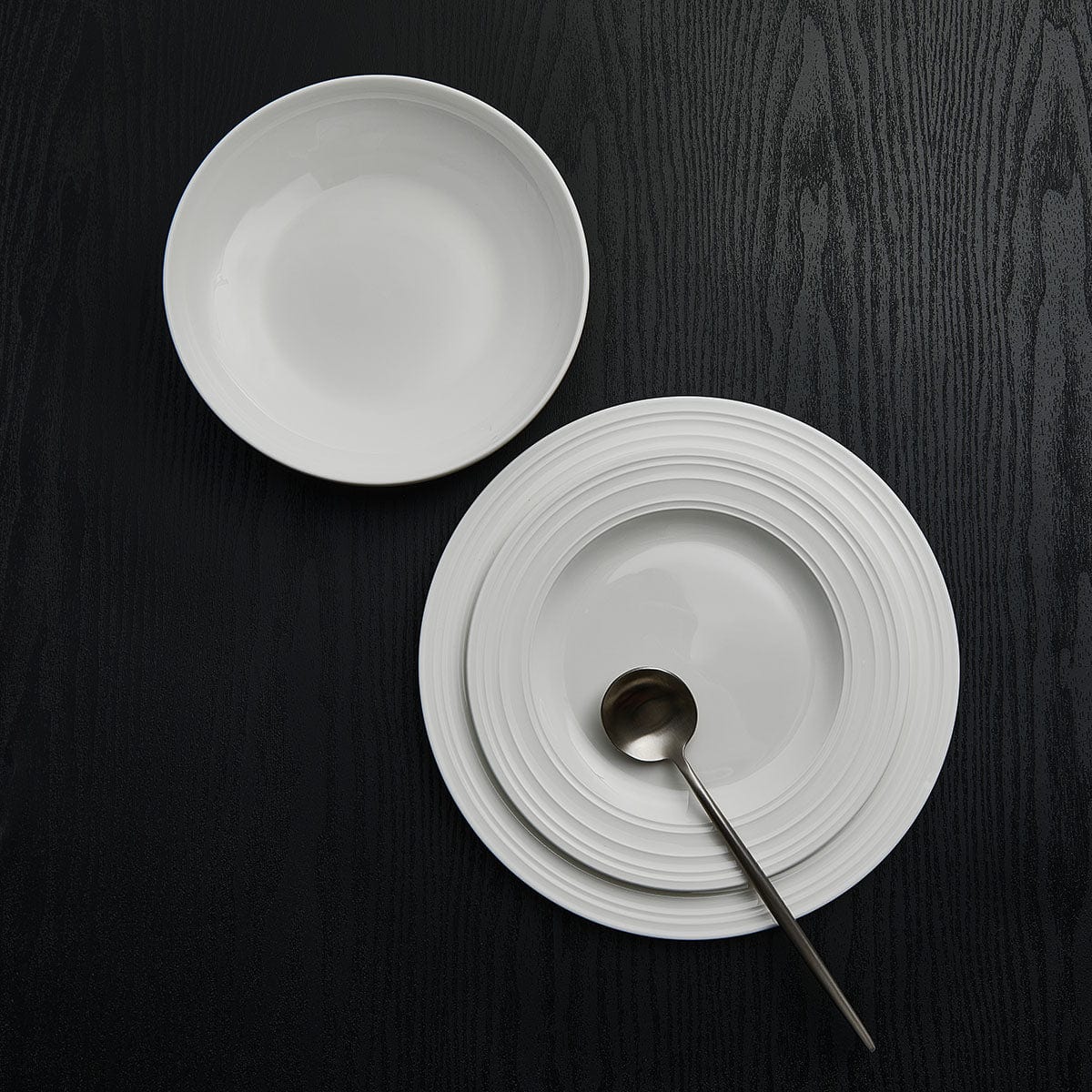 Swirl Bone 12 Piece Dinnerware Set with Pasta Bowls, Service for 4