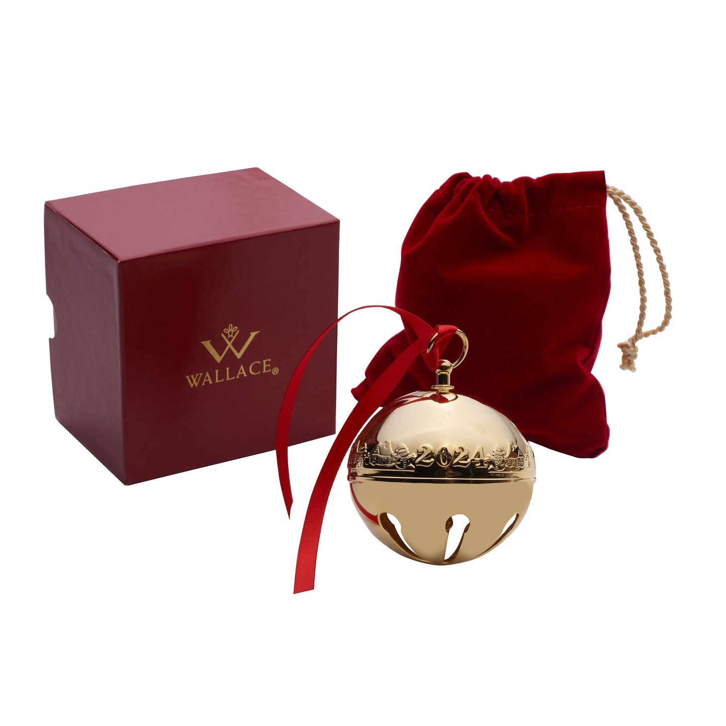 2024 Gold Plate Sleigh Bell Ornament 35th Anniversary Edition