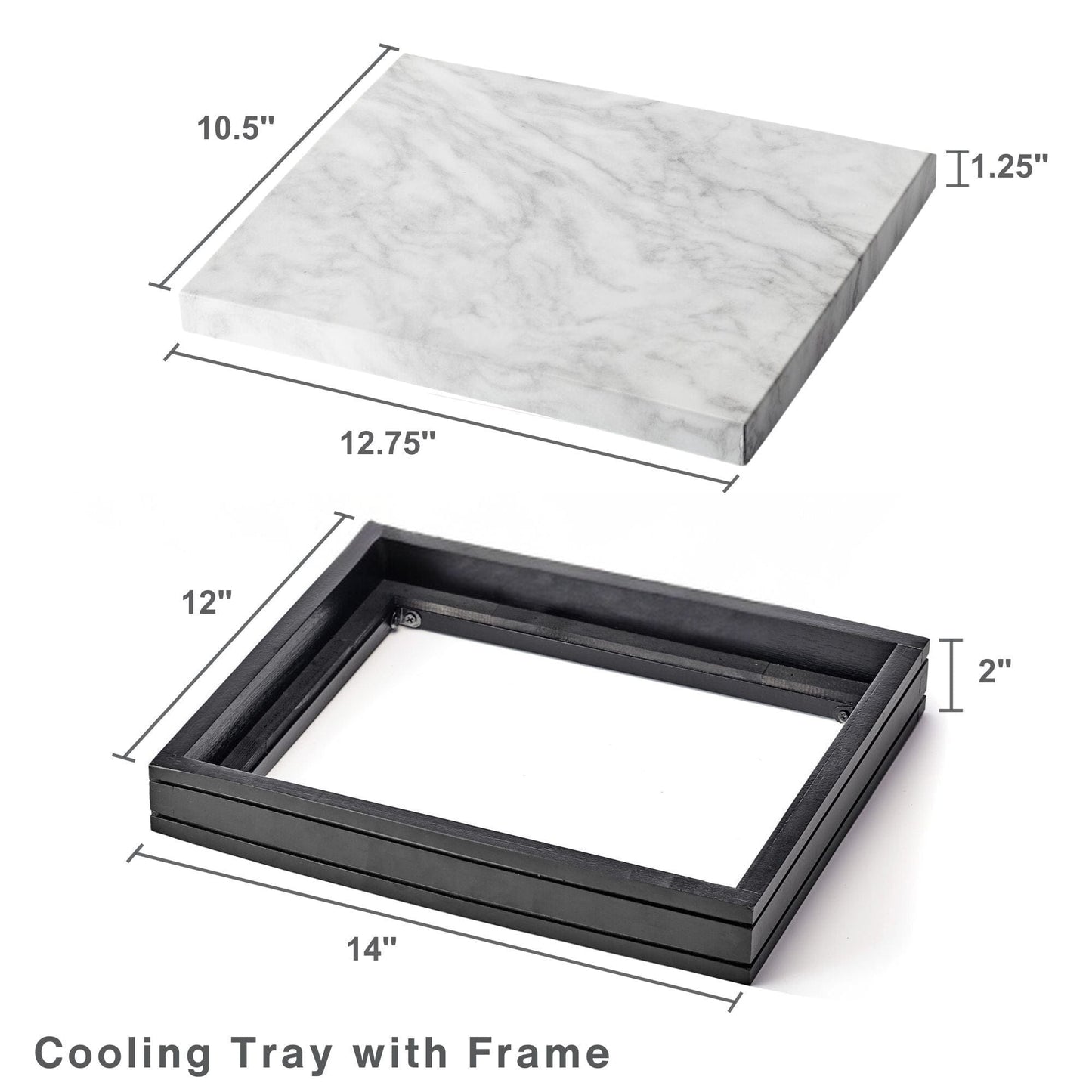 Freezable Cooling Serve Tray with Wood Base