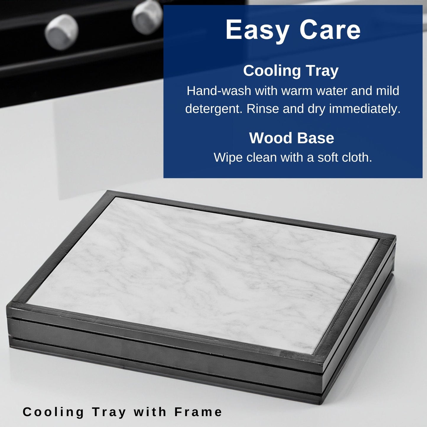 Freezable Cooling Serve Tray with Wood Base
