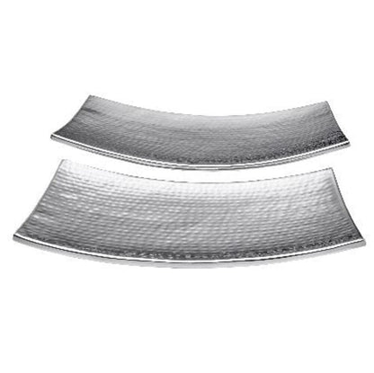 Curved Hammered Set of 2 Serving Trays