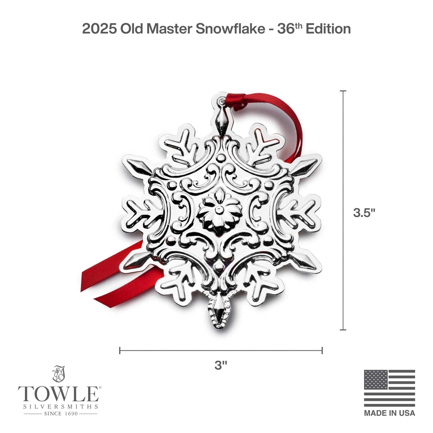 2025 Old Master Sterling Snowflake Ornament 36th Edition