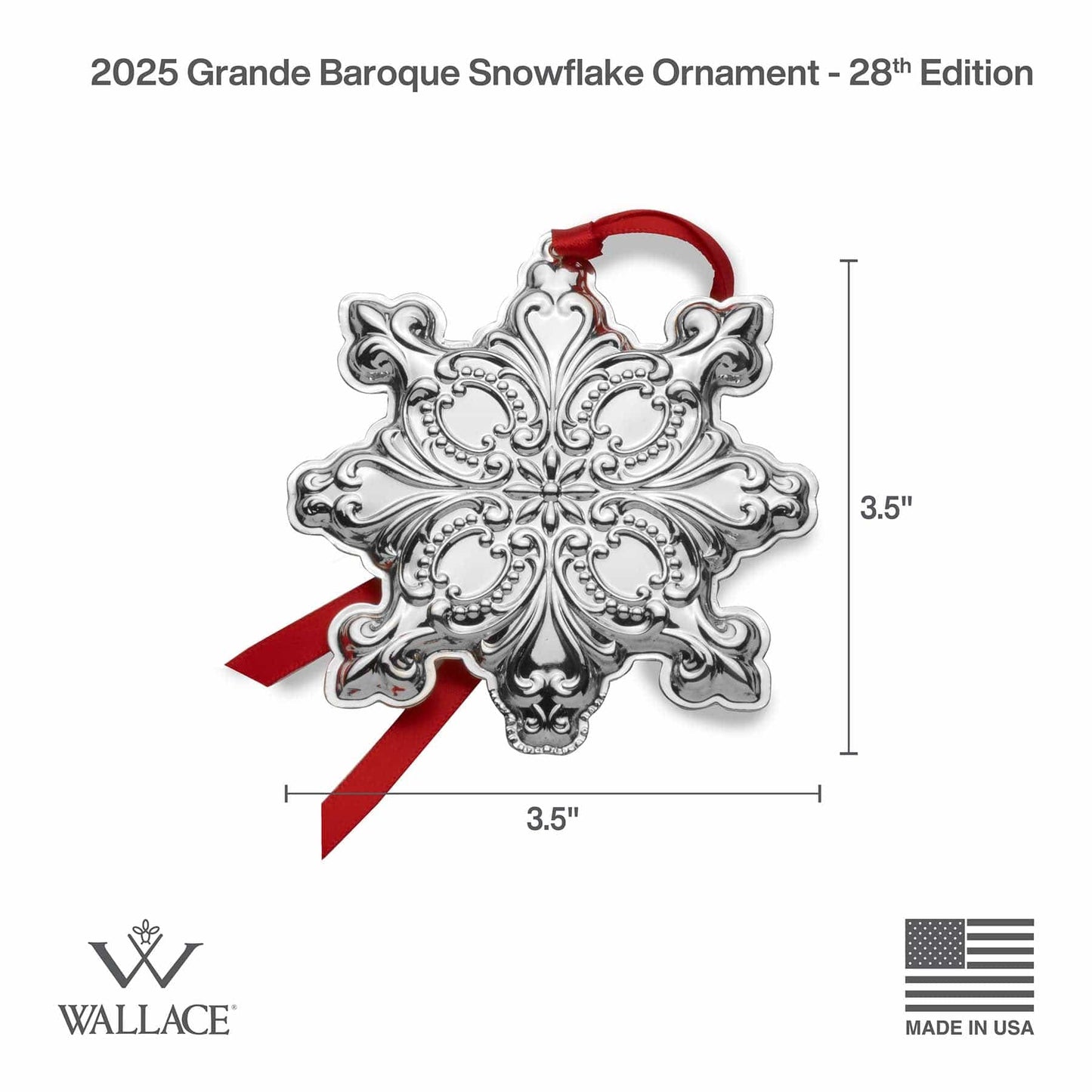 2025 Grande Baroque Sterling Snowflake Ornament 28th Edition