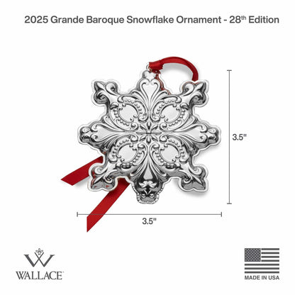 2025 Grande Baroque Sterling Snowflake Ornament 28th Edition
