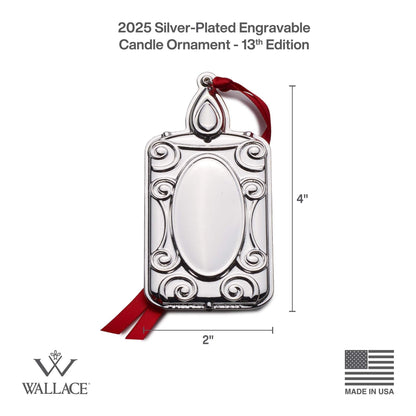 2025 Silver Plate Engravable Candle Ornament 13th Edition