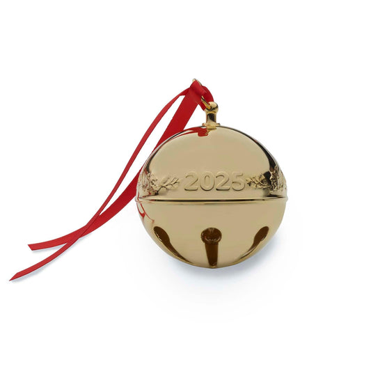 2025 Gold Plate Sleigh Bell Ornament 36th Edition