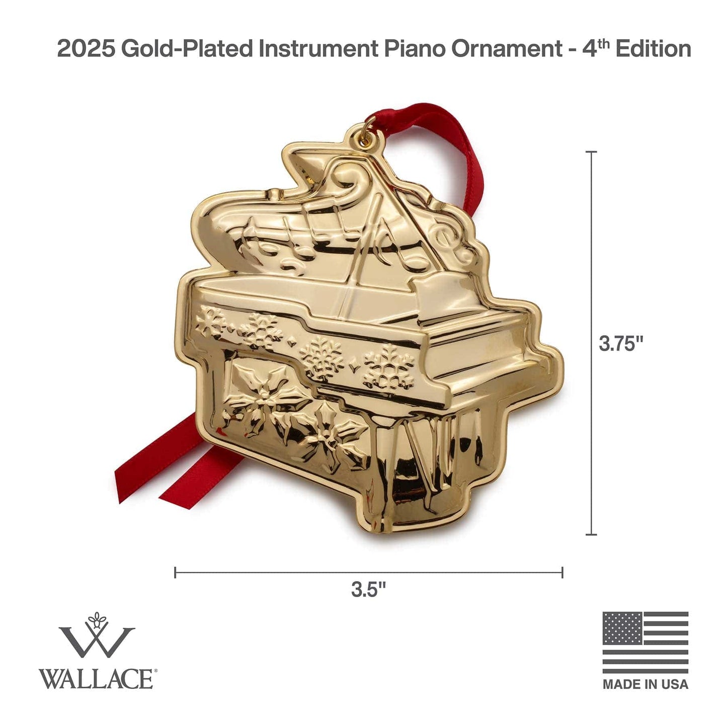 2025 Gold Plate Piano Musical Instrument Ornament 4th Edition