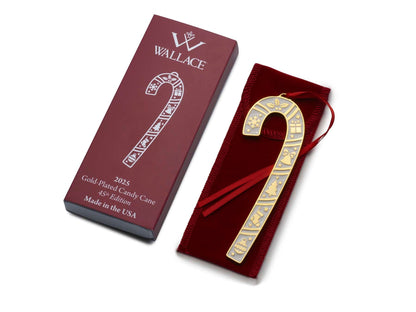 2025 Gold Plate & Enameled Candy Cane Ornament  45th Edition