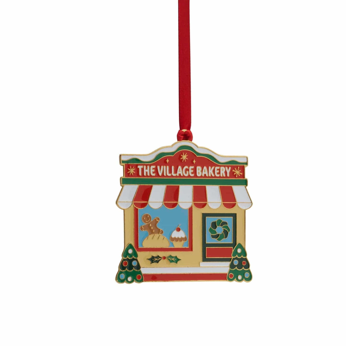 2025 Gold Plate & Enameled Christmas Village Ornament 2nd Edition