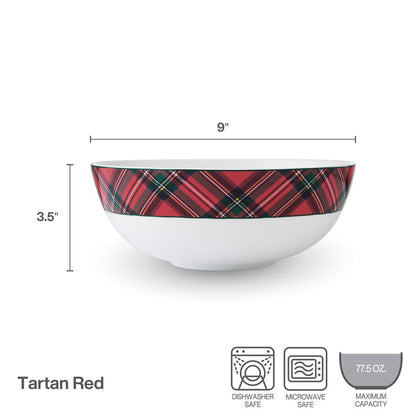 Tartan Red Serve Bowl