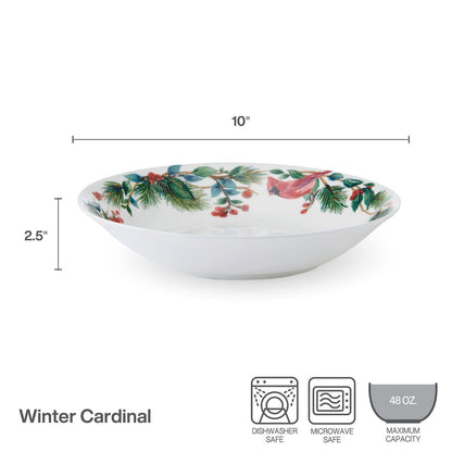 Winter Cardinal Serve Bowl