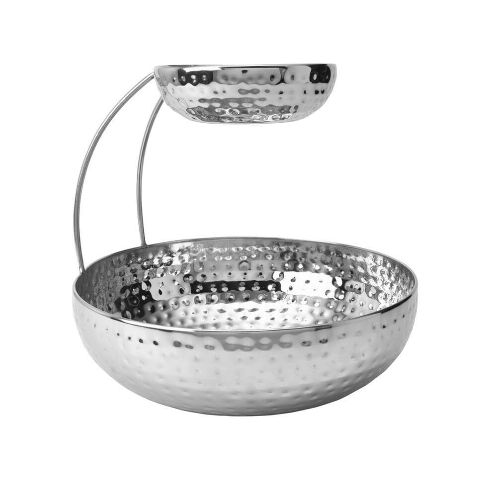 Radiance Hammered Gooseneck Chip and Dip Bowl