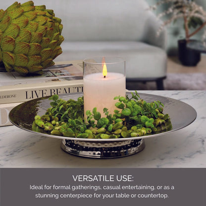 Radiance Hammered Pedestal Serving Tray