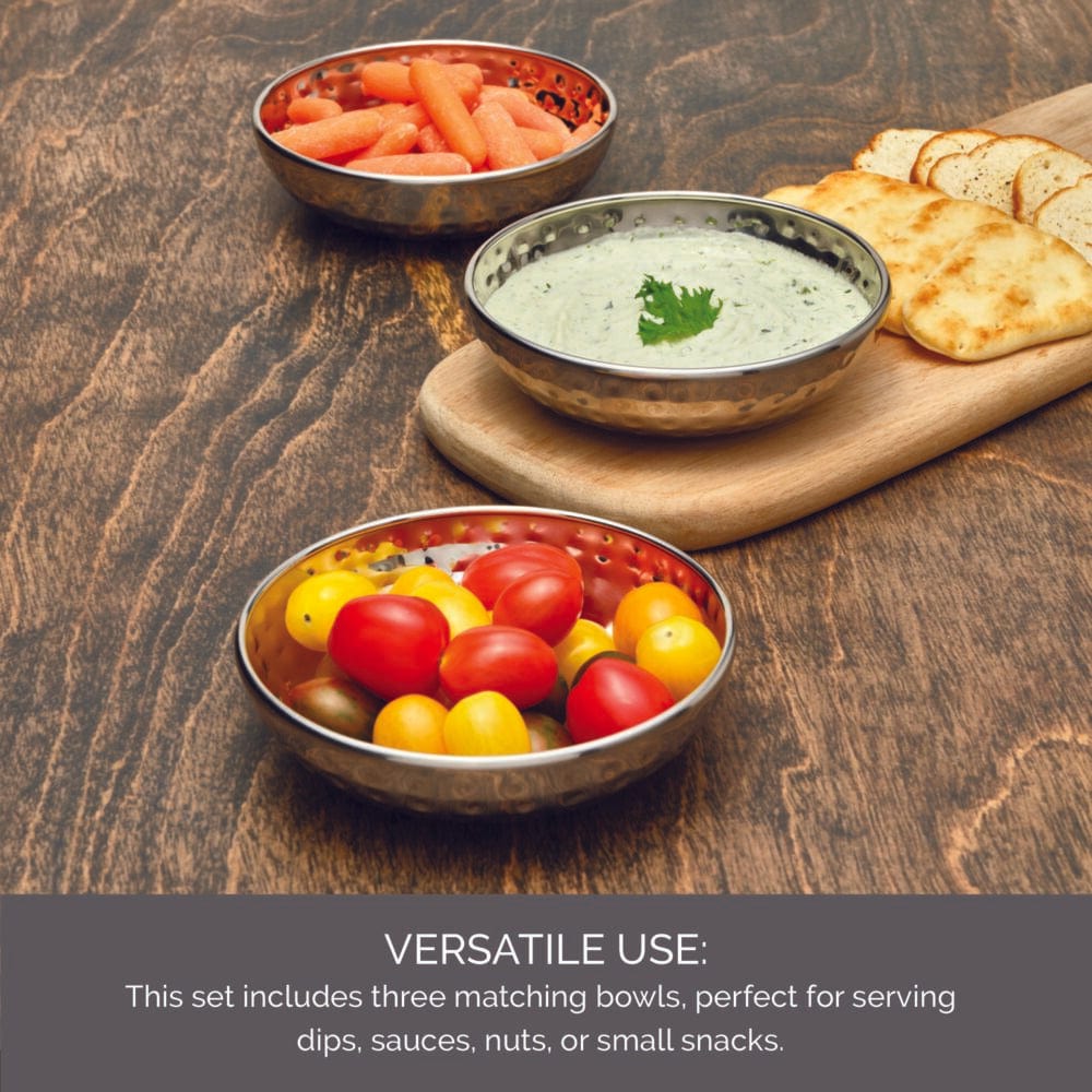 Radiance Hammered Set of 3 Bowls