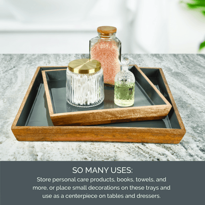 Samara Set of 2 Decorative Coffee Table Serve Trays