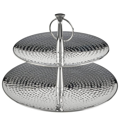 Hammered 2 Tier Serve Tray