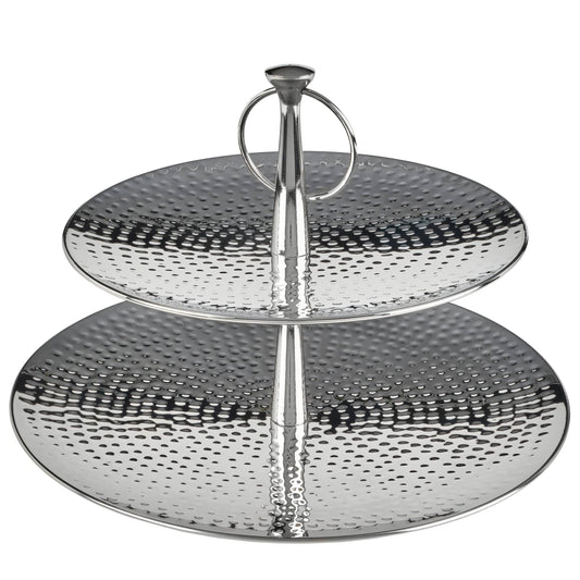 Hammered 2 Tier Serve Tray