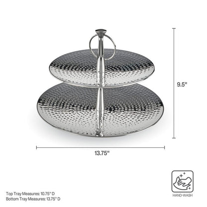 Hammered 2 Tier Serve Tray
