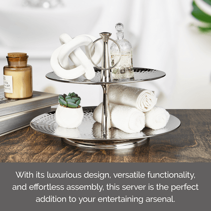 Hammered 2 Tier Serve Tray