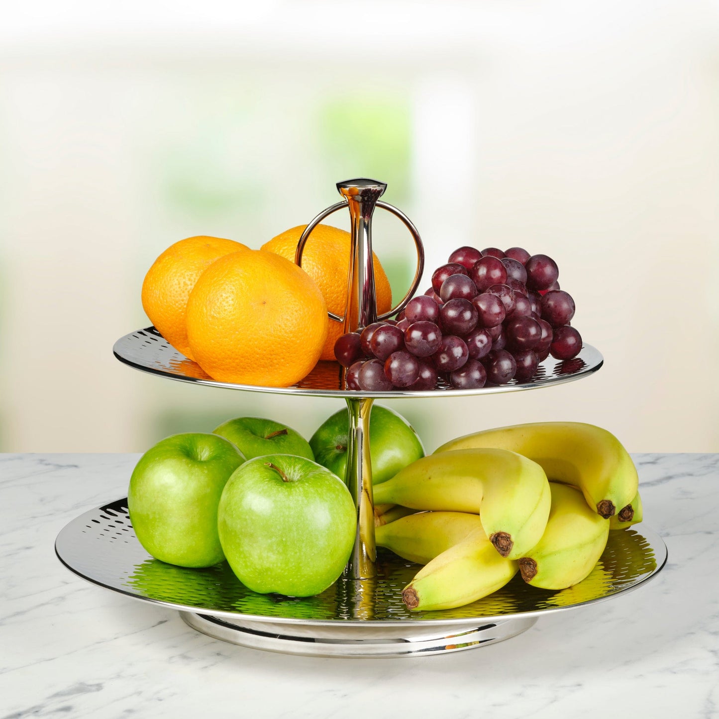 Hammered 2 Tier Serve Tray