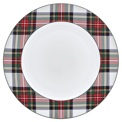 Tartan White Set of 4 Dinner Plates