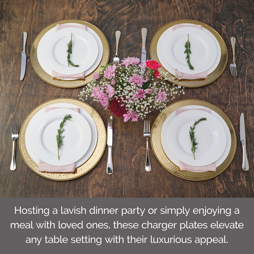 Gold Set of 4 Charger Plates