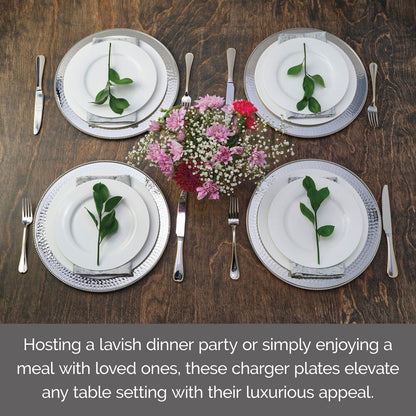 Silver Set of 4 Charger Plates