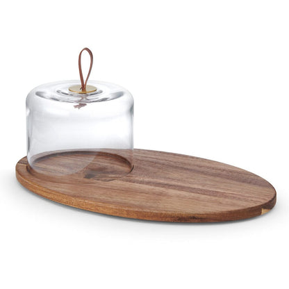 Glenwood Oval Serve Board with Glass Dome Cloche