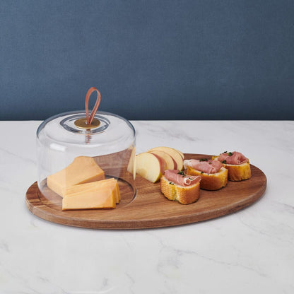 Glenwood Oval Serve Board with Glass Dome Cloche