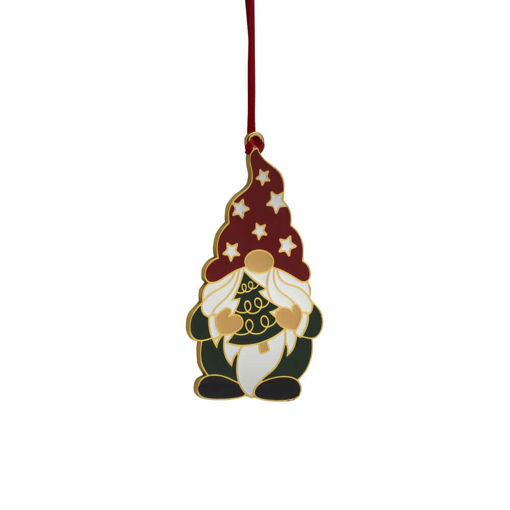 2024 Gold Plate & Enameled Wonders of Christmas 15th Edition Gnome Ornament