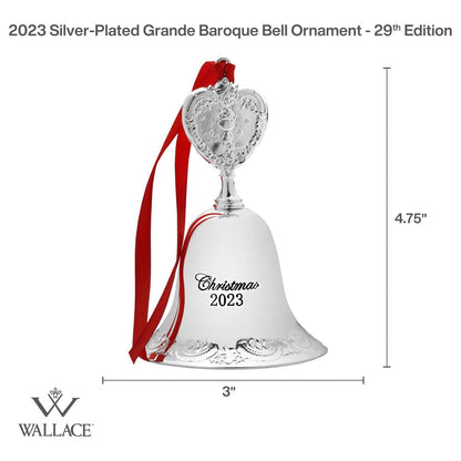 Grande Baroque 2023 Silver Plated Bell Ornament 29th Edition