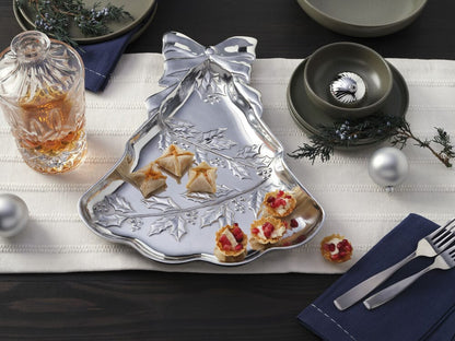 Holly Berries Christmas Tree Serving Tray