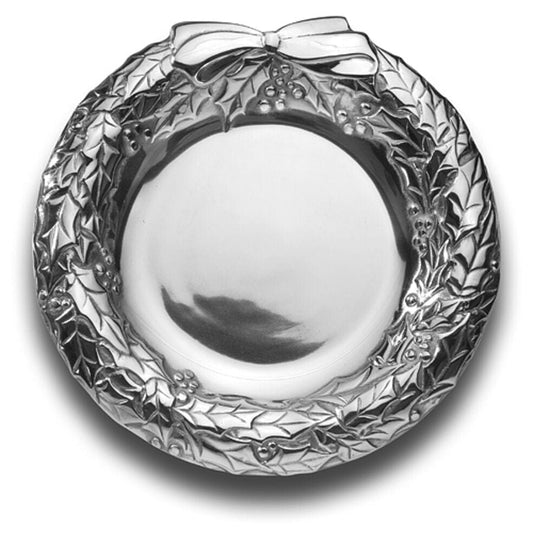 Holly Berries Wreath Serving Tray